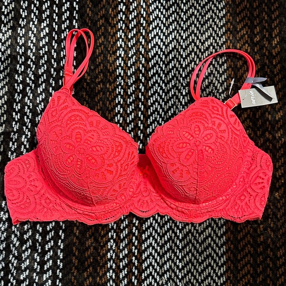 aerie Other - Aerie Lace Bra Push Up Bra in Bright Coral